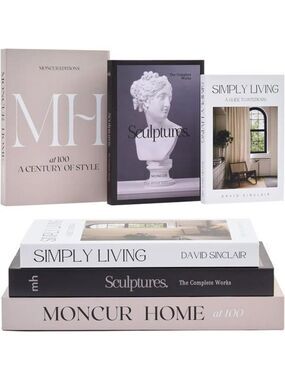 Decorative Coffee Table Books Neutral Aesthetic Shelf Decor Blank Pages Set